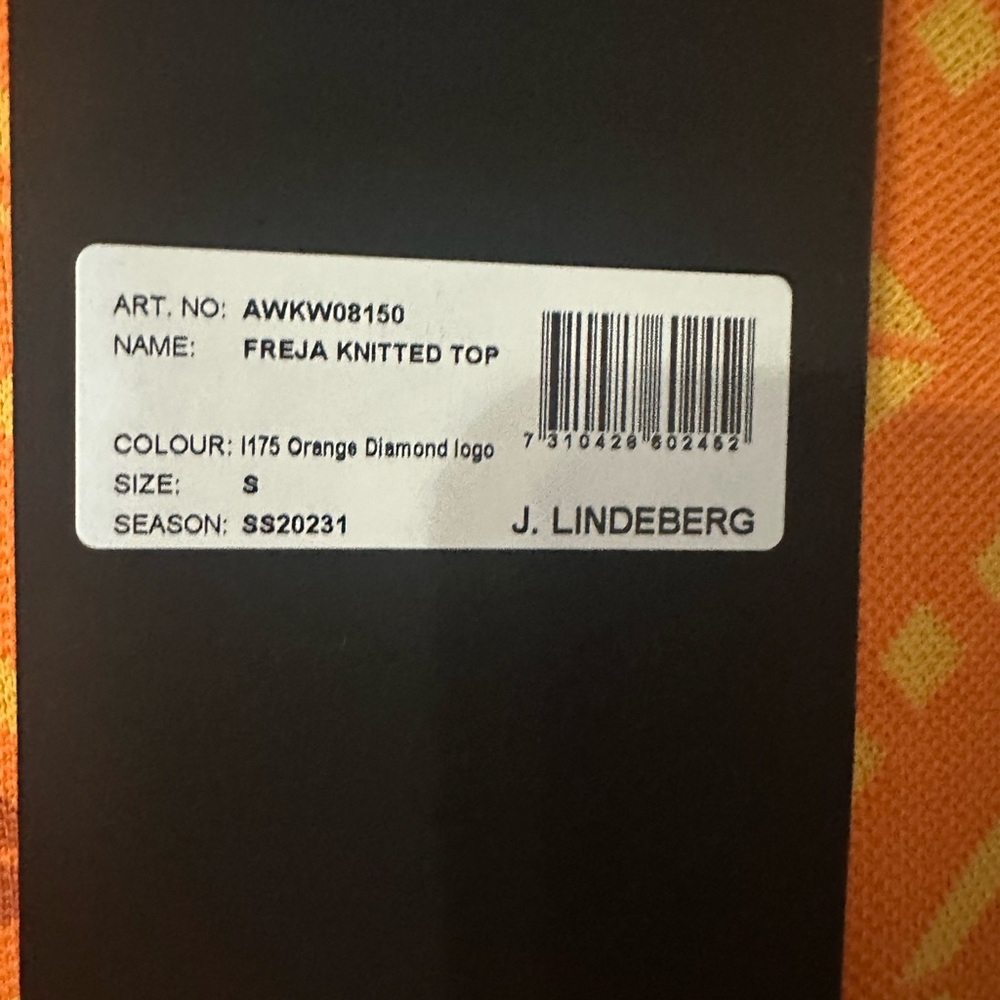 J.Lindeberg Women's FREJA KNITTED Golf TOP Vest AWKW08150 Orange Small Med NEW - Picture 5 of 7